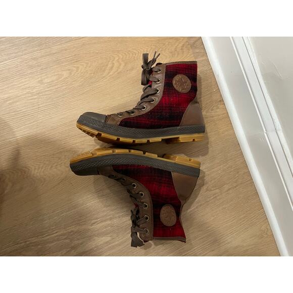 Converse x Woolrich Tall XHI Boots Mens 10Buffalo Plaid High Tops - Picture 5 of 5